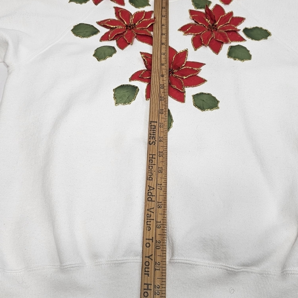 Jerzees White Sweatshirt with Red and Blue Accents - Picture 9 of 14